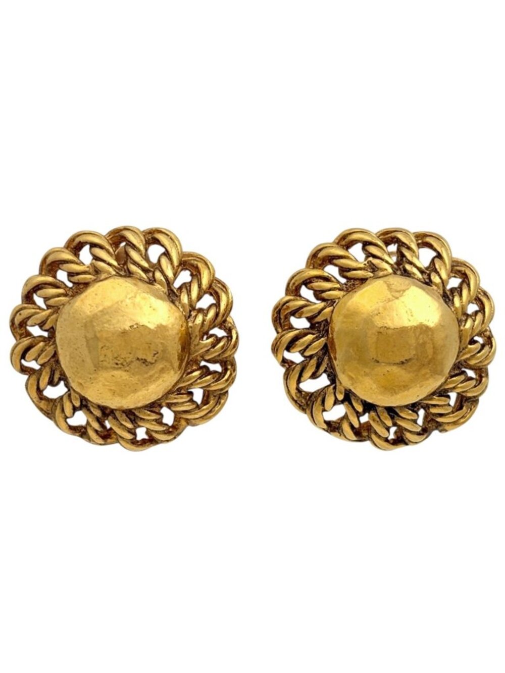 Chanel Earrings Round Gold Plated